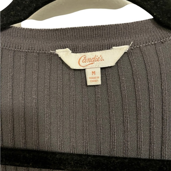 Candies Women Open Cardigan Sweater Grey Size: Medium - Picture 3 of 4